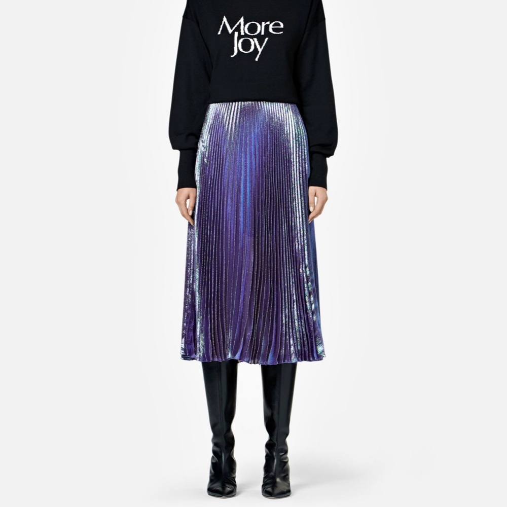 CHRISTOPHER KANE pleated skirt plisse purple midi holidays party